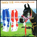 Stripe Nylon Horse Halter with Brass Hardware and Horse Lead Rope